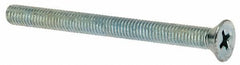 Value Collection - #10-32 UNF, 2-1/4" OAL Phillips Drive Machine Screw - Flat Head, Grade J82 Steel, Zinc-Plated Finish, Without Washer - Apex Tool & Supply