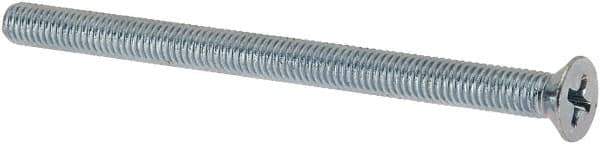 Value Collection - #10-32 UNF, 2-3/4" OAL Phillips Drive Machine Screw - Flat Head, Grade J82 Steel, Zinc-Plated Finish, Without Washer - Apex Tool & Supply