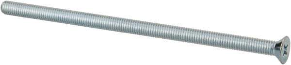 Value Collection - #10-32 UNF, 4" OAL Phillips Drive Machine Screw - Flat Head, Grade J82 Steel, Zinc-Plated Finish, Without Washer - Apex Tool & Supply