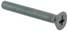 Value Collection - #12-24 UNC, 1-3/4" OAL Phillips Drive Machine Screw - Flat Head, Grade J82 Steel, Zinc-Plated Finish, Without Washer - Apex Tool & Supply