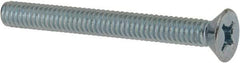 Value Collection - #12-24 UNC, 2" OAL Phillips Drive Machine Screw - Flat Head, Grade J82 Steel, Zinc-Plated Finish, Without Washer - Apex Tool & Supply