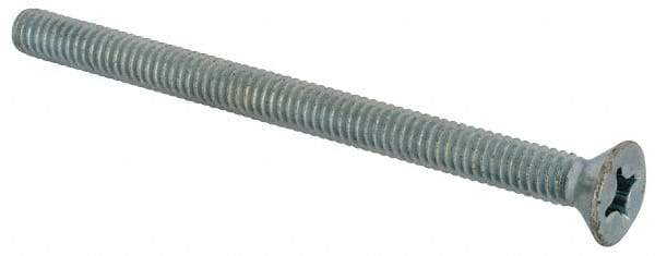 Value Collection - #12-24 UNC, 3" OAL Phillips Drive Machine Screw - Flat Head, Grade J82 Steel, Zinc-Plated Finish, Without Washer - Apex Tool & Supply