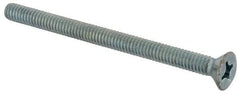 Value Collection - #12-24 UNC, 3" OAL Phillips Drive Machine Screw - Flat Head, Grade J82 Steel, Zinc-Plated Finish, Without Washer - Apex Tool & Supply