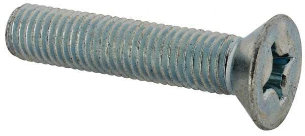 Value Collection - 1/4-28 UNF, 1-1/4" OAL Phillips Drive Machine Screw - Flat Head, Grade J82 Steel, Zinc-Plated Finish, Without Washer - Apex Tool & Supply