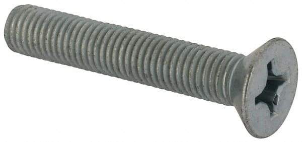 Value Collection - 1/4-28 UNF, 1-1/2" OAL Phillips Drive Machine Screw - Flat Head, Grade J82 Steel, Zinc-Plated Finish, Without Washer - Apex Tool & Supply