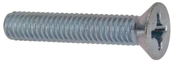 Value Collection - 5/16-18 UNC, 1-3/4" OAL Phillips Drive Machine Screw - Flat Head, Grade J82 Steel, Zinc-Plated Finish, Without Washer - Apex Tool & Supply