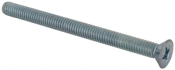 Value Collection - 5/16-18 UNC, 4" OAL Phillips Drive Machine Screw - Flat Head, Grade J82 Steel, Zinc-Plated Finish, Without Washer - Apex Tool & Supply