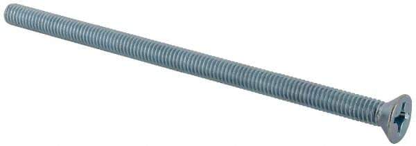 Value Collection - 5/16-18 UNC, 6" OAL Phillips Drive Machine Screw - Flat Head, Grade J82 Steel, Zinc-Plated Finish, Without Washer - Apex Tool & Supply