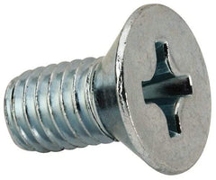 Value Collection - 3/8-16 UNC, 3/4" OAL Phillips Drive Machine Screw - Flat Head, Grade J82 Steel, Zinc-Plated Finish, Without Washer - Apex Tool & Supply