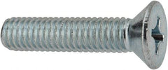Value Collection - 3/8-16 UNC, 1-3/4" OAL Phillips Drive Machine Screw - Flat Head, Grade J82 Steel, Zinc-Plated Finish, Without Washer - Apex Tool & Supply