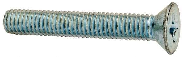 Value Collection - 3/8-16 UNC, 2-1/2" OAL Phillips Drive Machine Screw - Flat Head, Grade J82 Steel, Zinc-Plated Finish, Without Washer - Apex Tool & Supply