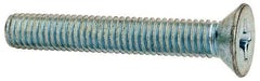 Value Collection - 3/8-16 UNC, 2-1/2" OAL Phillips Drive Machine Screw - Flat Head, Grade J82 Steel, Zinc-Plated Finish, Without Washer - Apex Tool & Supply