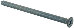 Value Collection - 3/8-16 UNC, 6" OAL Phillips Drive Machine Screw - Flat Head, Grade J82 Steel, Zinc-Plated Finish, Without Washer - Apex Tool & Supply