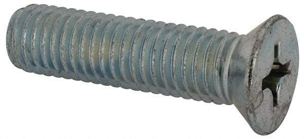 Value Collection - 1/2-13 UNC, 2" OAL Phillips Drive Machine Screw - Flat Head, Grade J82 Steel, Zinc-Plated Finish, Without Washer - Apex Tool & Supply