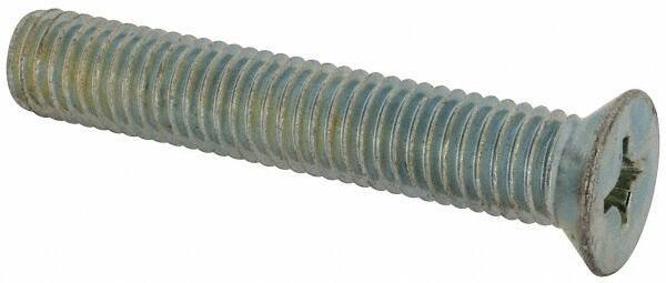 Value Collection - 1/2-13 UNC, 3" OAL Phillips Drive Machine Screw - Flat Head, Grade J82 Steel, Zinc-Plated Finish, Without Washer - Apex Tool & Supply
