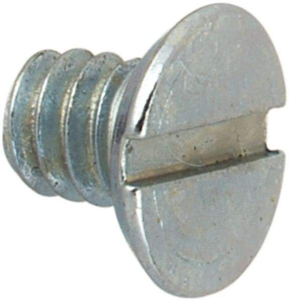 Value Collection - #2-56 UNC, 1/8" OAL Slotted Drive Machine Screw - Flat Undercut Head, Grade J82 Steel, Zinc-Plated Finish, Without Washer - Apex Tool & Supply