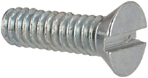 Value Collection - #2-56 UNC, 5/16" OAL Slotted Drive Machine Screw - Flat Head, Grade J82 Steel, Zinc-Plated Finish, Without Washer - Apex Tool & Supply