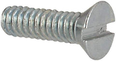Value Collection - #2-56 UNC, 5/16" OAL Slotted Drive Machine Screw - Flat Head, Grade J82 Steel, Zinc-Plated Finish, Without Washer - Apex Tool & Supply