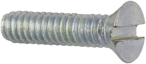 Value Collection - #2-56 UNC, 3/8" OAL Slotted Drive Machine Screw - Flat Head, Grade J82 Steel, Zinc-Plated Finish, Without Washer - Apex Tool & Supply