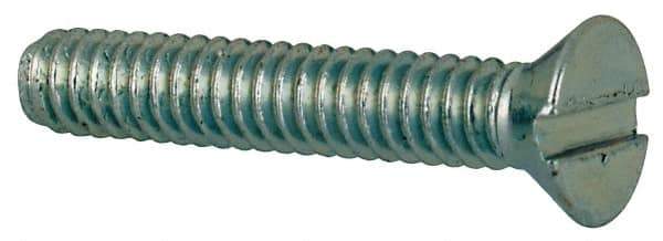 Value Collection - #2-56 UNC, 1/2" OAL Slotted Drive Machine Screw - Flat Head, Grade J82 Steel, Zinc-Plated Finish, Without Washer - Apex Tool & Supply