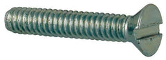 Value Collection - #2-56 UNC, 1/2" OAL Slotted Drive Machine Screw - Flat Head, Grade J82 Steel, Zinc-Plated Finish, Without Washer - Apex Tool & Supply