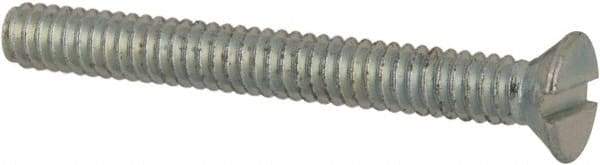 Value Collection - #2-56 UNC, 3/4" OAL Slotted Drive Machine Screw - Flat Head, Grade J82 Steel, Zinc-Plated Finish, Without Washer - Apex Tool & Supply