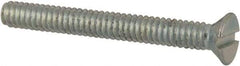Value Collection - #2-56 UNC, 3/4" OAL Slotted Drive Machine Screw - Flat Head, Grade J82 Steel, Zinc-Plated Finish, Without Washer - Apex Tool & Supply
