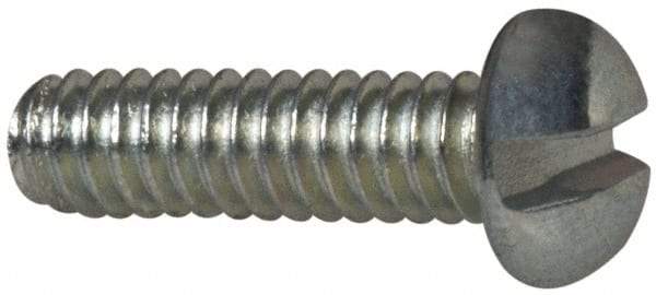 Value Collection - #2-56 UNC, 5/16" Length Under Head Slotted Drive Machine Screw - Round Head, Grade J82 Steel, Zinc-Plated Finish, Without Washer - Apex Tool & Supply