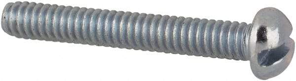 Value Collection - #2-56 UNC, 5/8" Length Under Head Slotted Drive Machine Screw - Round Head, Grade J82 Steel, Zinc-Plated Finish, Without Washer - Apex Tool & Supply