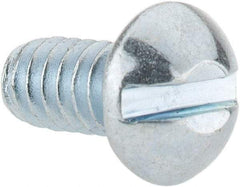 Value Collection - #10-24 UNC, 3/8" Length Under Head Slotted Drive Machine Screw - Round Head, Grade J82 Steel, Zinc-Plated Finish, Without Washer - Apex Tool & Supply