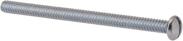 Value Collection - #10-24 UNC, 2-3/4" Length Under Head Slotted Drive Machine Screw - Round Head, Grade J82 Steel, Zinc-Plated Finish, Without Washer - Apex Tool & Supply