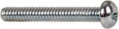 Value Collection - #2-56 UNC, 5/8" Length Under Head Phillips Drive Machine Screw - Round Head, Grade J82 Steel, Zinc-Plated Finish, Without Washer - Apex Tool & Supply