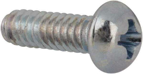 Value Collection - #3-48 UNC, 5/16" Length Under Head Phillips Drive Machine Screw - Round Head, Grade J82 Steel, Zinc-Plated Finish, Without Washer - Apex Tool & Supply