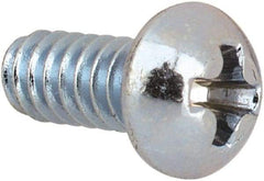Value Collection - #4-40 UNC, 1/4" Length Under Head Phillips Drive Machine Screw - Round Head, Grade J82 Steel, Zinc-Plated Finish, Without Washer - Apex Tool & Supply