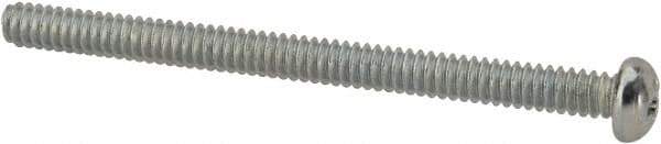 Value Collection - #4-40 UNC, 1-1/2" Length Under Head Phillips Drive Machine Screw - Round Head, Grade J82 Steel, Zinc-Plated Finish, Without Washer - Apex Tool & Supply