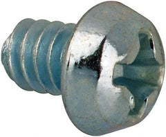 Value Collection - #6-32 UNC, 3/16" Length Under Head Phillips Drive Machine Screw - Round Head, Grade J82 Steel, Zinc-Plated Finish, Without Washer - Apex Tool & Supply