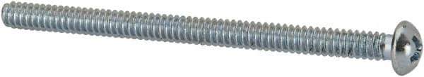 Value Collection - #6-32 UNC, 2" Length Under Head Phillips Drive Machine Screw - Round Head, Grade J82 Steel, Zinc-Plated Finish, Without Washer - Apex Tool & Supply