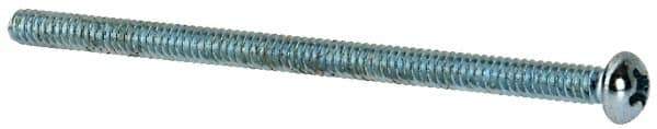 Value Collection - #6-32 UNC, 2-1/2" Length Under Head Phillips Drive Machine Screw - Round Head, Grade J82 Steel, Zinc-Plated Finish, Without Washer - Apex Tool & Supply