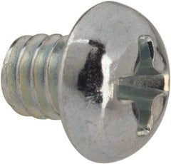 Value Collection - #8-32 UNC, 3/16" Length Under Head Phillips Drive Machine Screw - Round Head, Grade J82 Steel, Zinc-Plated Finish, Without Washer - Apex Tool & Supply