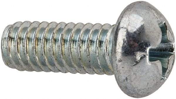 Value Collection - #8-32 UNC, 7/16" Length Under Head Phillips Drive Machine Screw - Round Head, Grade J82 Steel, Zinc-Plated Finish, Without Washer - Apex Tool & Supply