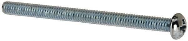 Value Collection - #8-32 UNC, 2-1/4" Length Under Head Phillips Drive Machine Screw - Round Head, Grade J82 Steel, Zinc-Plated Finish, Without Washer - Apex Tool & Supply