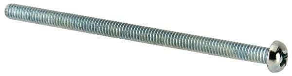 Value Collection - #8-32 UNC, 3" Length Under Head Phillips Drive Machine Screw - Round Head, Grade J82 Steel, Zinc-Plated Finish, Without Washer - Apex Tool & Supply