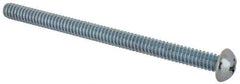 Value Collection - #10-24 UNC, 2-3/4" Length Under Head Phillips Drive Machine Screw - Round Head, Grade J82 Steel, Zinc-Plated Finish, Without Washer - Apex Tool & Supply