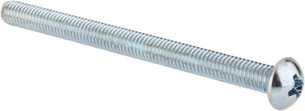 Value Collection - #10-32 UNF, 2-1/2" Length Under Head Phillips Drive Machine Screw - Round Head, Grade J82 Steel, Zinc-Plated Finish, Without Washer - Apex Tool & Supply
