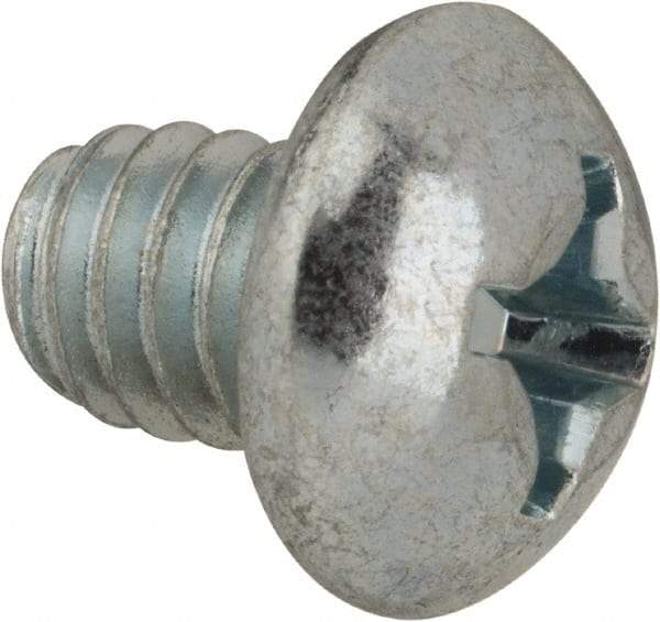 Value Collection - #12-24 UNC, 1/4" Length Under Head Phillips Drive Machine Screw - Round Head, Grade J82 Steel, Zinc-Plated Finish, Without Washer - Apex Tool & Supply