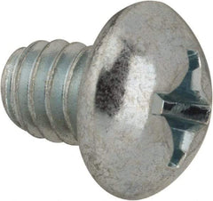 Value Collection - #12-24 UNC, 1/4" Length Under Head Phillips Drive Machine Screw - Round Head, Grade J82 Steel, Zinc-Plated Finish, Without Washer - Apex Tool & Supply