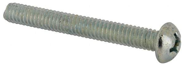 Value Collection - #12-24 UNC, 1-3/4" Length Under Head Phillips Drive Machine Screw - Round Head, Grade J82 Steel, Zinc-Plated Finish, Without Washer - Apex Tool & Supply
