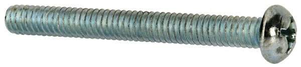 Value Collection - #12-24 UNC, 2" Length Under Head Phillips Drive Machine Screw - Round Head, Grade J82 Steel, Zinc-Plated Finish, Without Washer - Apex Tool & Supply