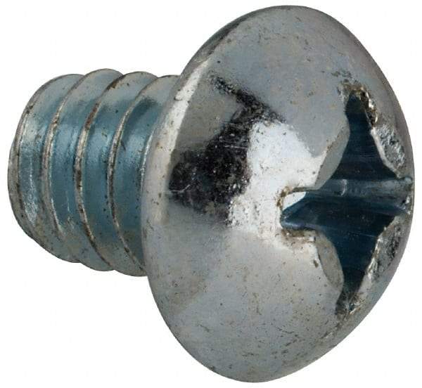 Value Collection - 1/4-20 UNC, 5/16" Length Under Head Phillips Drive Machine Screw - Round Head, Grade J82 Steel, Zinc-Plated Finish, Without Washer - Apex Tool & Supply