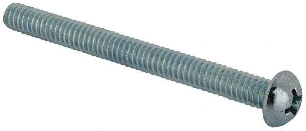 Value Collection - 1/4-20 UNC, 2-3/4" Length Under Head Phillips Drive Machine Screw - Round Head, Grade J82 Steel, Zinc-Plated Finish, Without Washer - Apex Tool & Supply